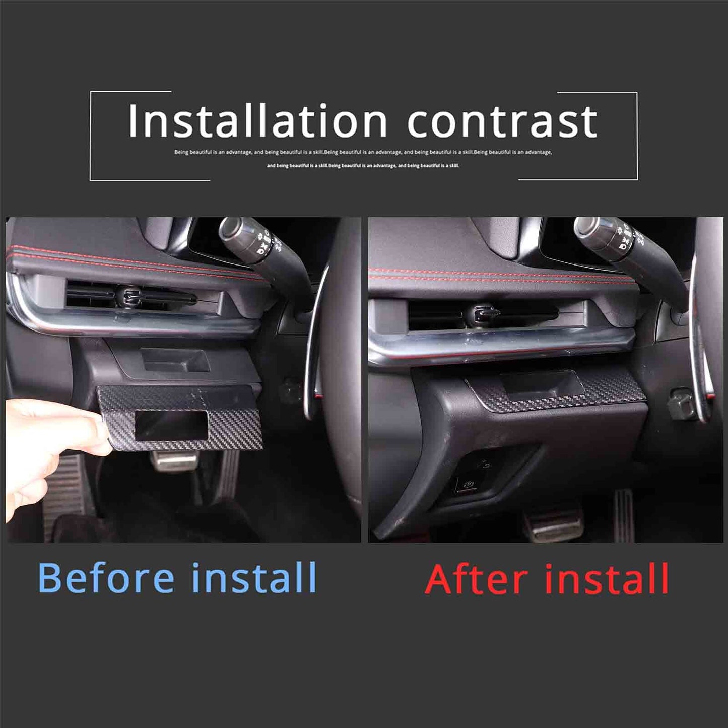 Carbon fiber head-up display button cover trim for Corvette C8 Coupe 2020 - 2024 n