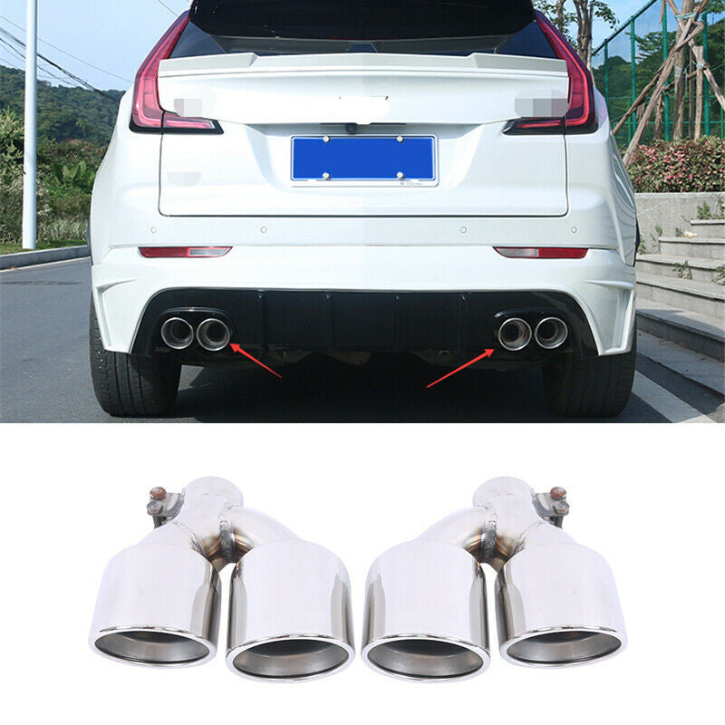 for Cadillac XT4 2019-2021 Chrome Stainless Rear Tail Exhaust Muffler Tip Pipe