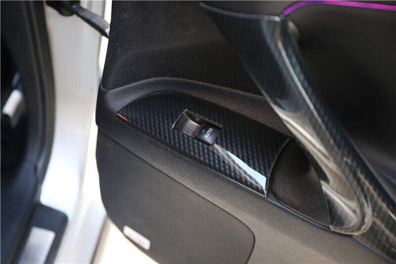 Glass Window Lifting Lock Panel Trim Fit for Lexus IS 2006-11 Black Carbon Fiber