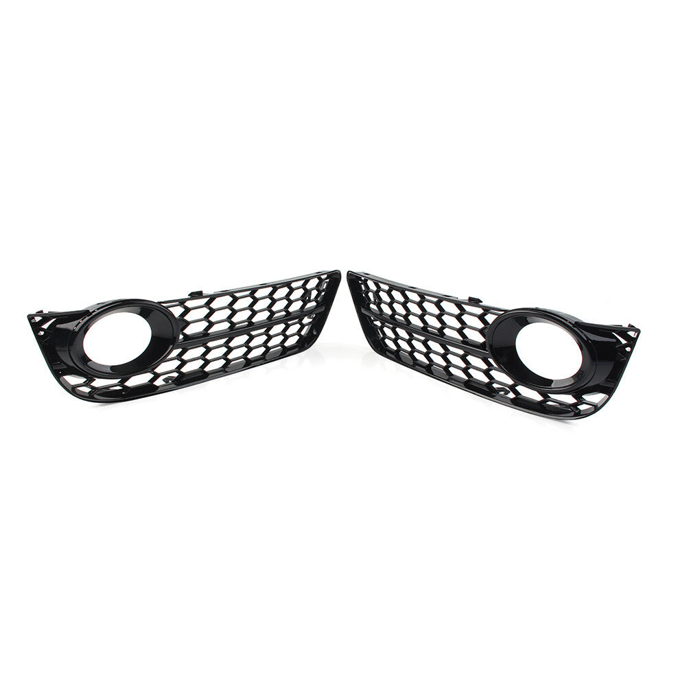 Honeycomb Mesh Grille Front Bumper Fog Light Cover Black for Audi A5 2008-2011