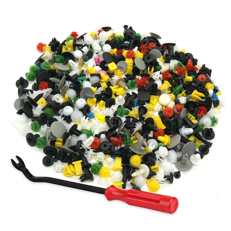 500PCS Auto Car Fastener Door Bumper Fender Liner Clips W/Removal Tool Durable v