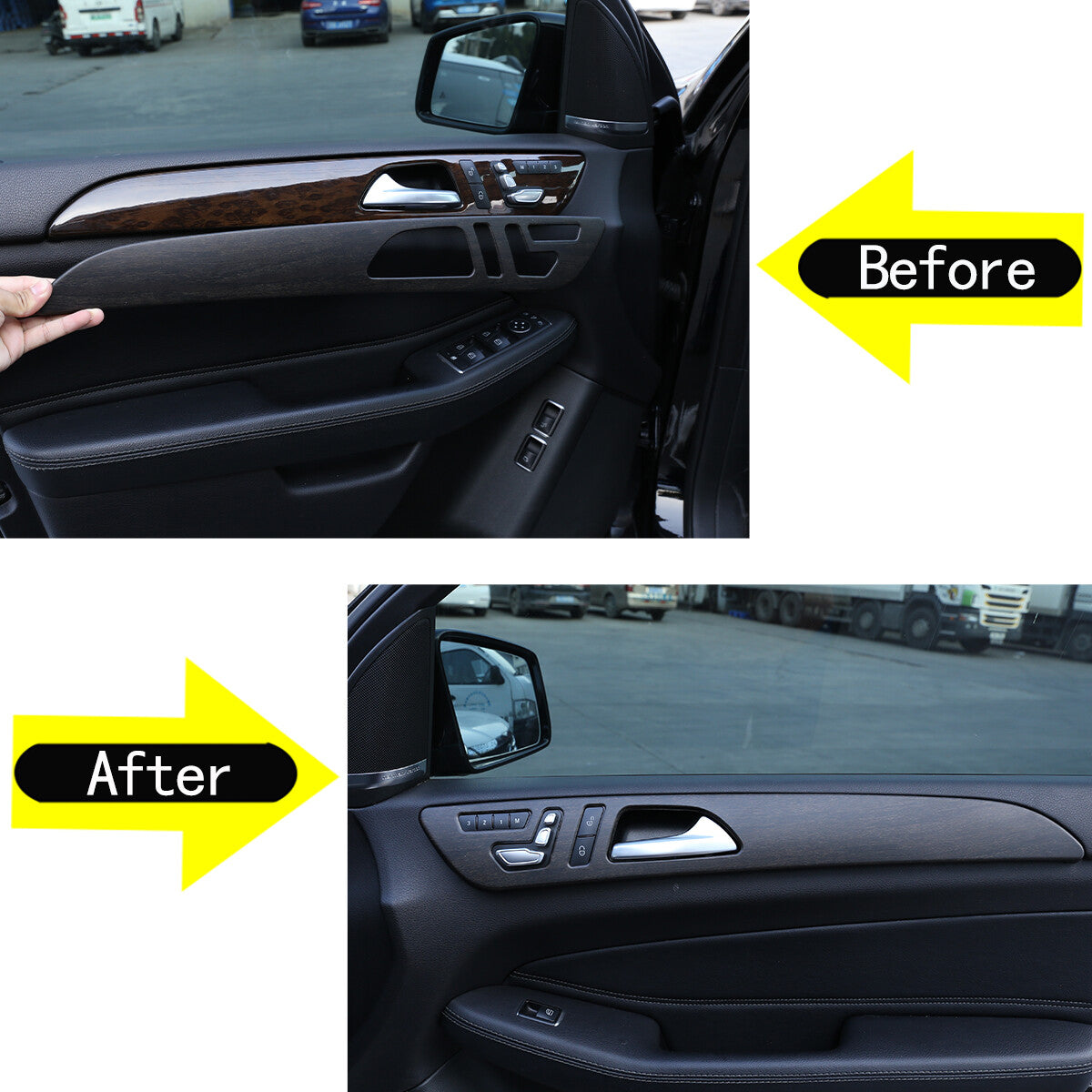 Oak wood trim on interior door panels for GLE, GLS, ML, GL (2016-2019) n