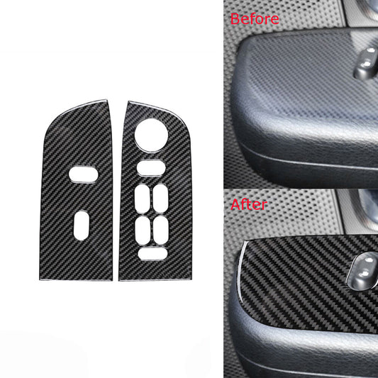 2x Red Carbon Fiber Dashboard Decorative Trim For Taycan 2019-2022 TypeA v