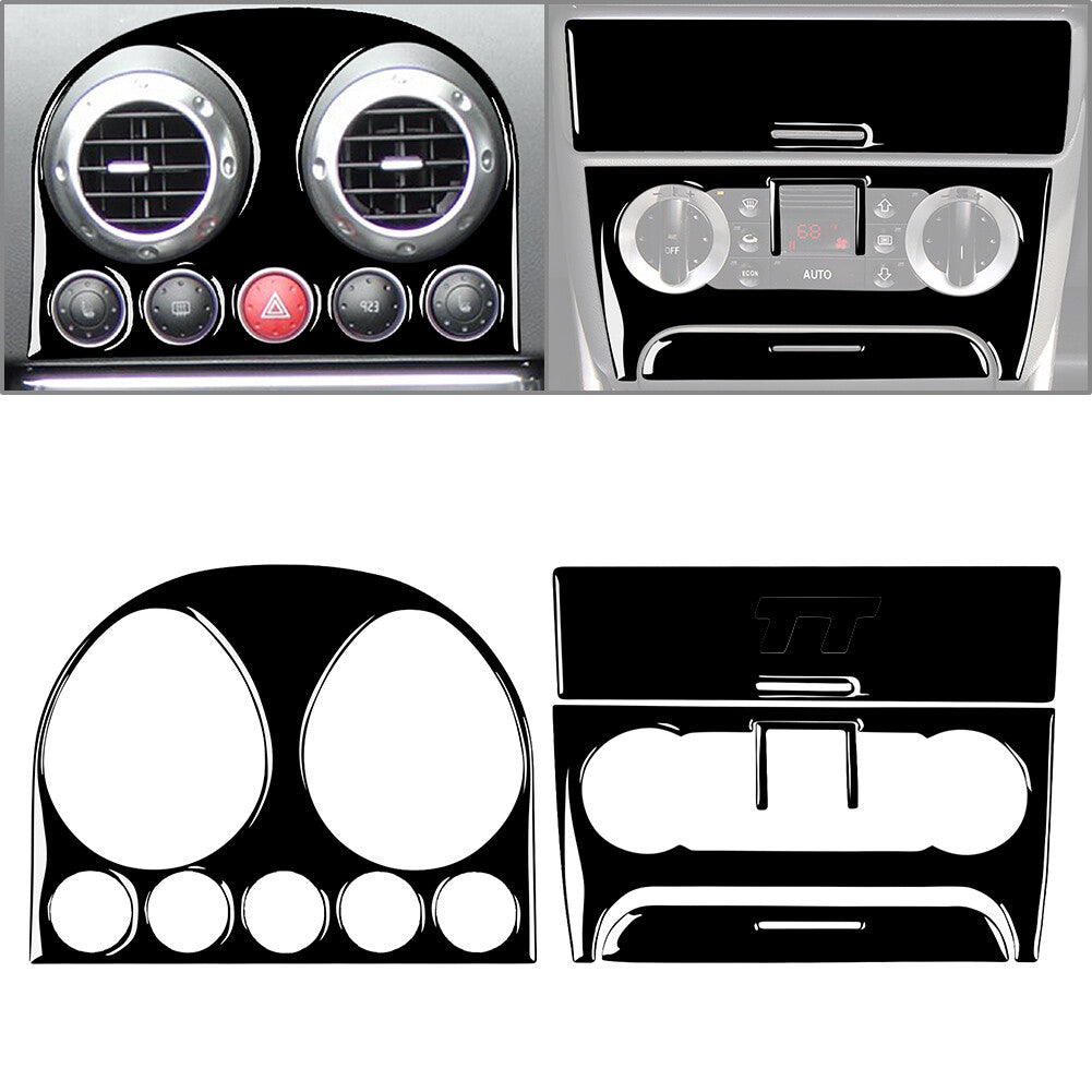 Inner Center Console Panel Cover Trim Kit Black for Audi TT 8N 2001-2006 Piano