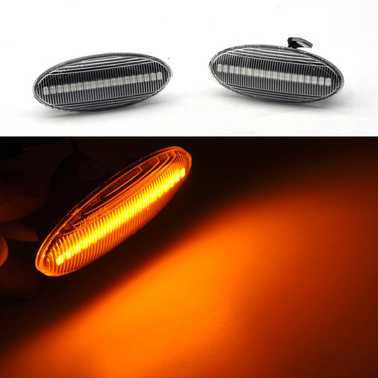 2x Dynamic clear amber LED Side Marker signal Light For Juke Cube Leaf v