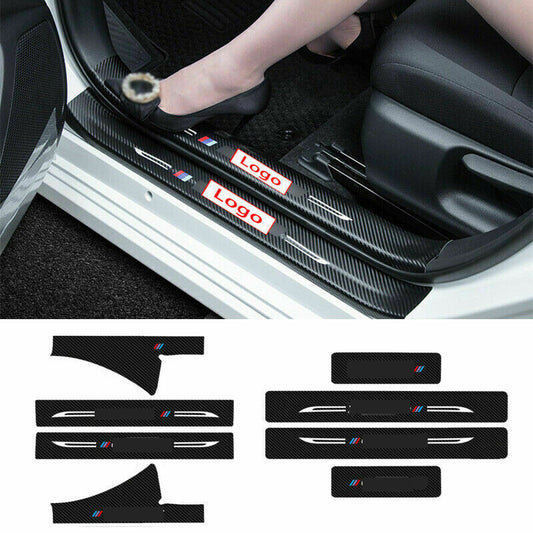 8X for Honda for Civic 2022-2023 Carbon Fiber Door Sill Threshold Protector Stickers