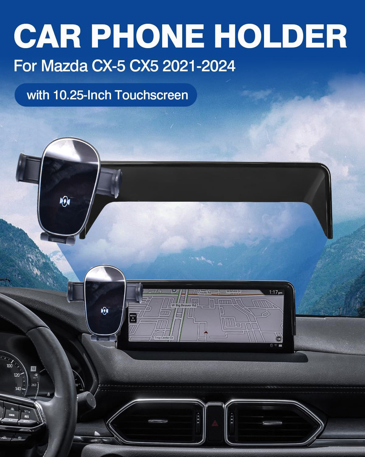 Suitable for 21-24 year old for Mazda CX-5, mobile phone holder and navigation bracket with 10.25-inch screen. n