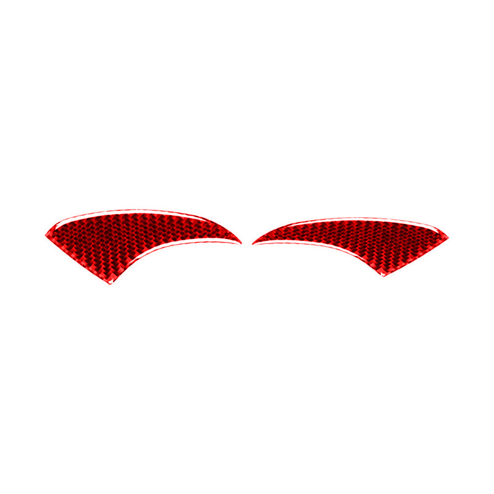 2Pcs Red Carbon Fiber Interior Dashboard Side Cover Trim for Porsche Taycan