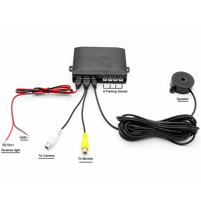 Durable Video Parking Reverse Backup Assistant Radar Alarm System+Flat Sensors v