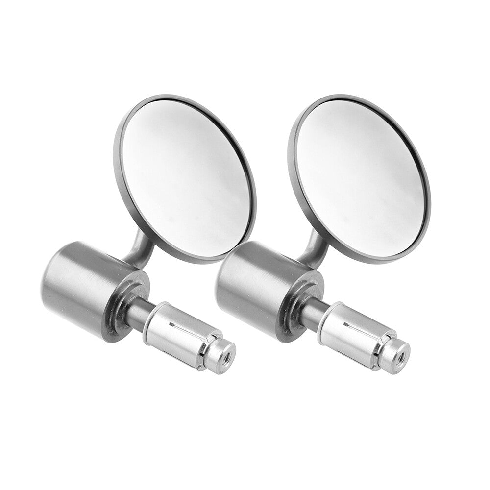 Silver Round Rearview Handle Bar End 7/8 Side Mirrors for Motorcycle for Honda Q