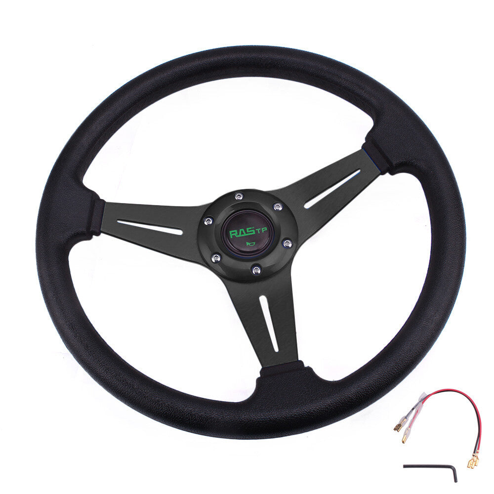 Car Steering Wheel +Quick Release HUB Racing Adapter Snap Off Boss US Black