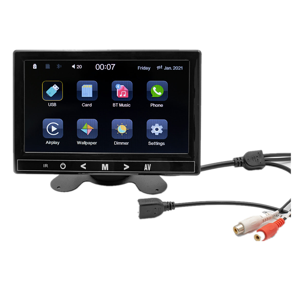 7in Car Stereo Monitor Touch Screen FM Bluetooth For Apple Carplay Android Auto Q