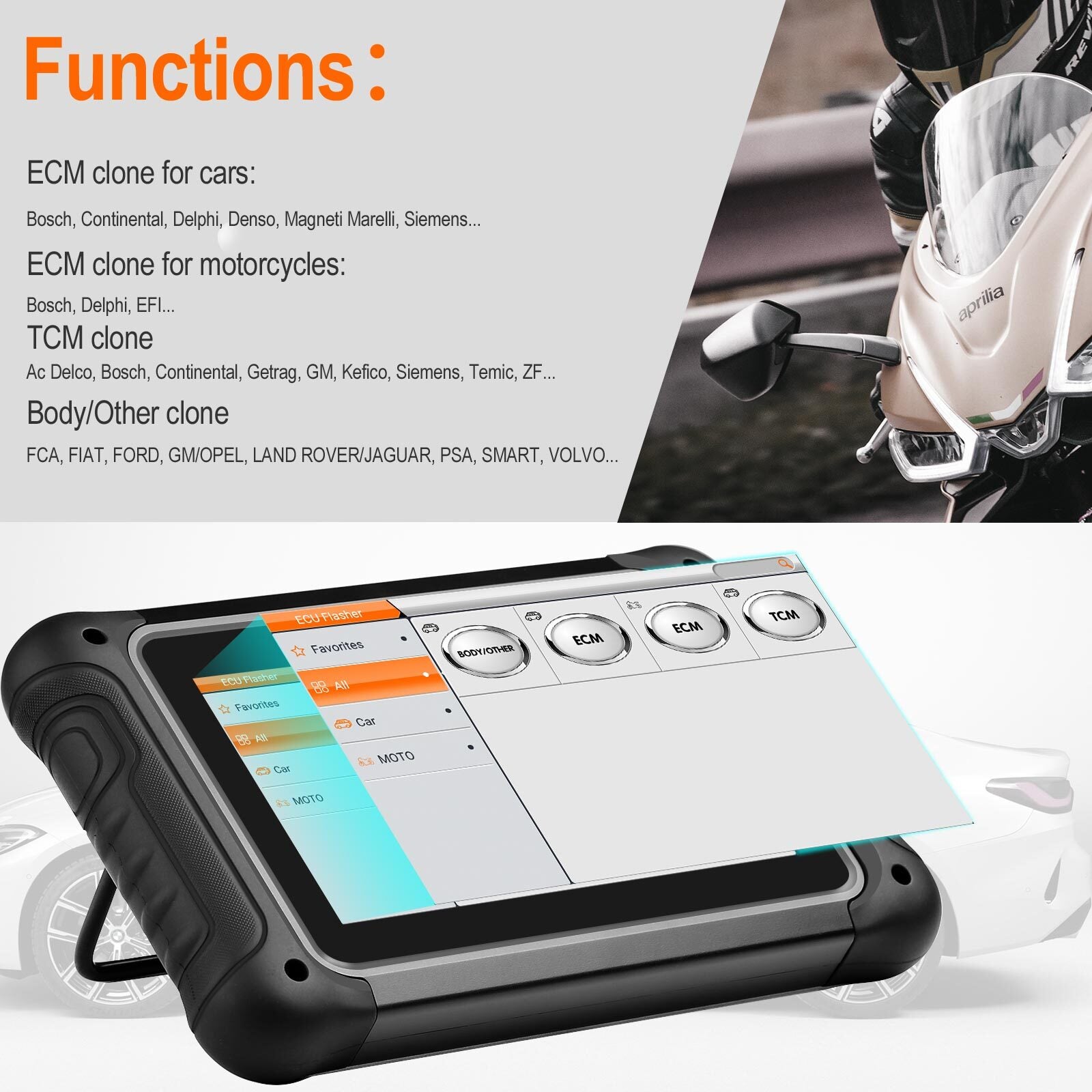 OBDSTAR DC706 E-CU Tool + E-CM +TCM +ODY With P003 Adapter For Auto/Motorcycle