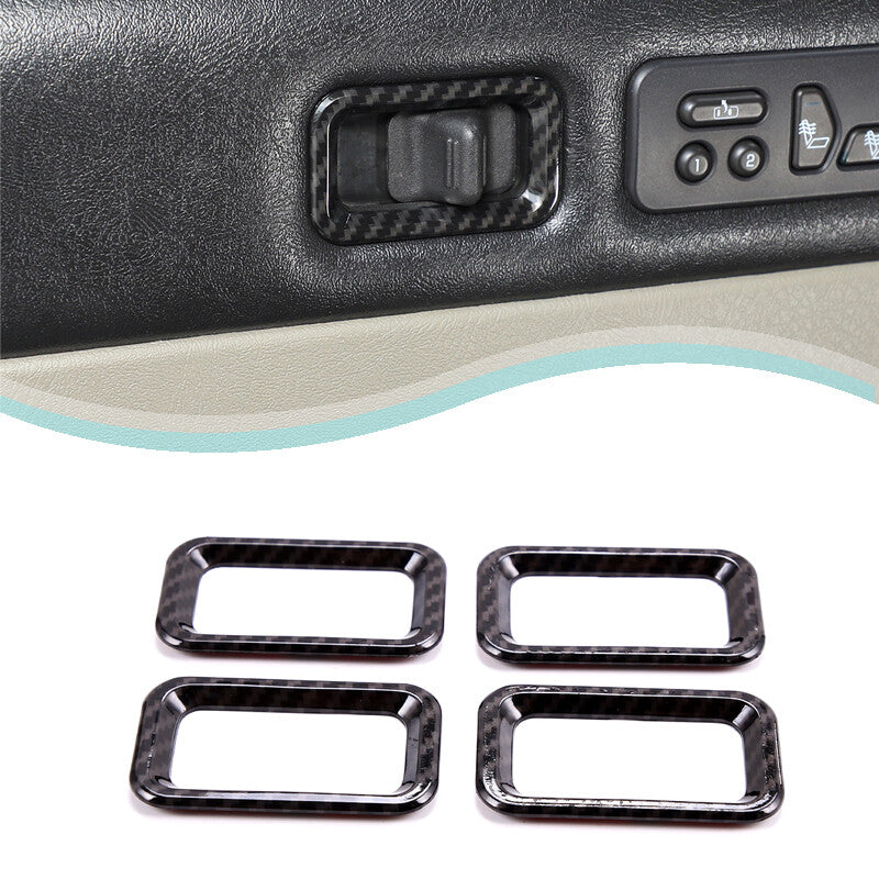 Car door safety lock switch frame decorative cover carbon ABS suitable for Hummer H2 2003-2007 n