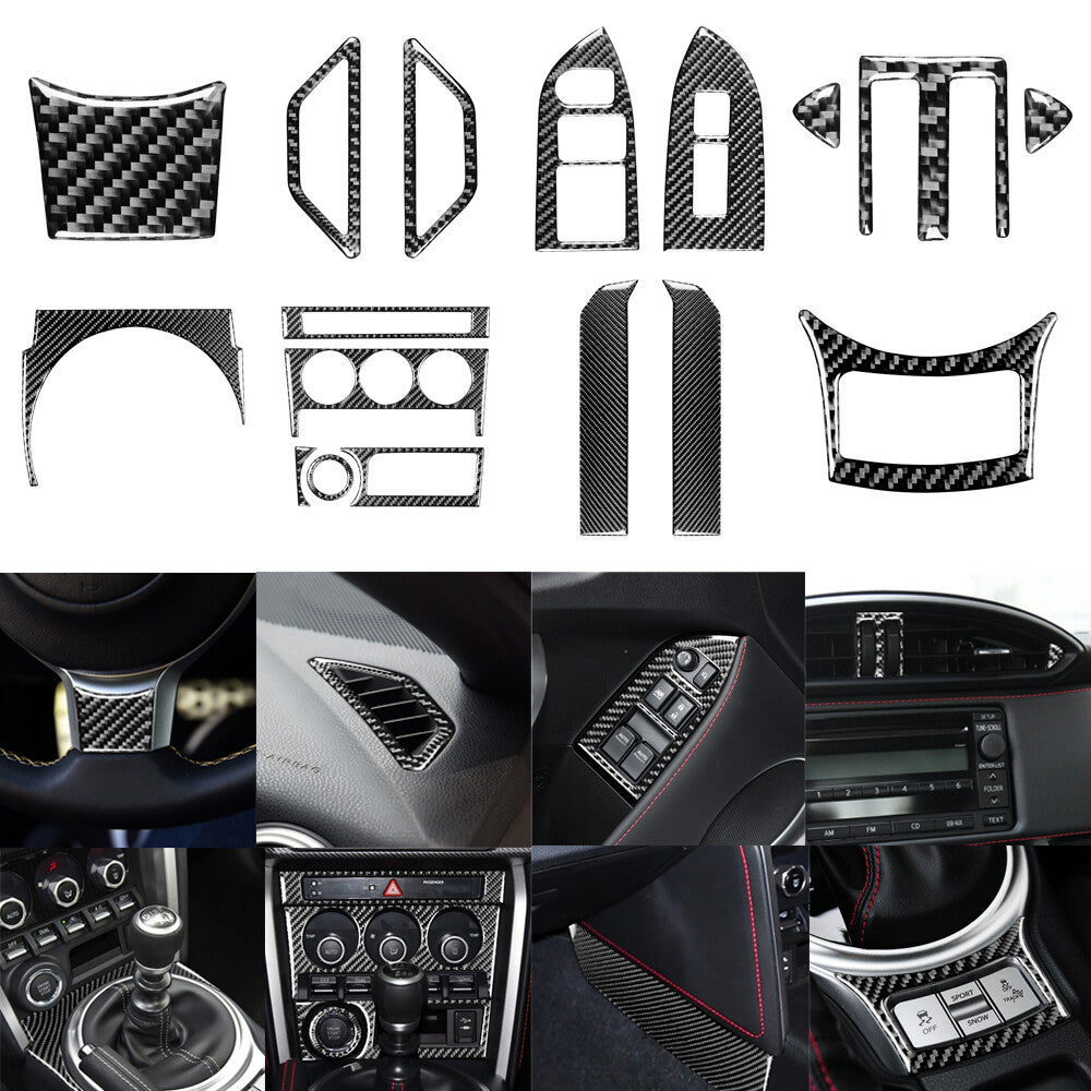 Red Carbon Fiber Interior Steering Wheel Chin Cover Trim for Model Y /3 v