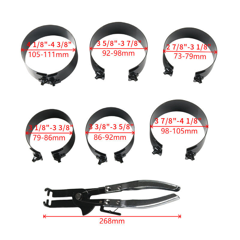Automatic Adjustable Piston Ring Compressor Kit Piston Ring Clamp Compressor Tools - n