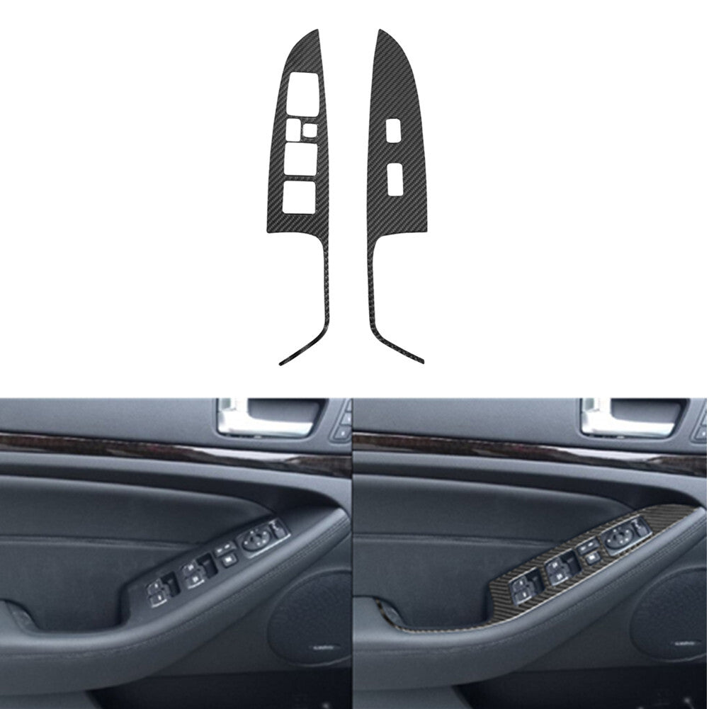 Carbon Fiber Interior Console Gear Shift Panel Cover Trim For 2012-2015 for Fiat 500 v