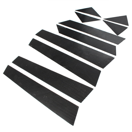 for Audi for A4 2017-2022 10x Carbon Fiber Black Set Pillar Posts Door Window Trim