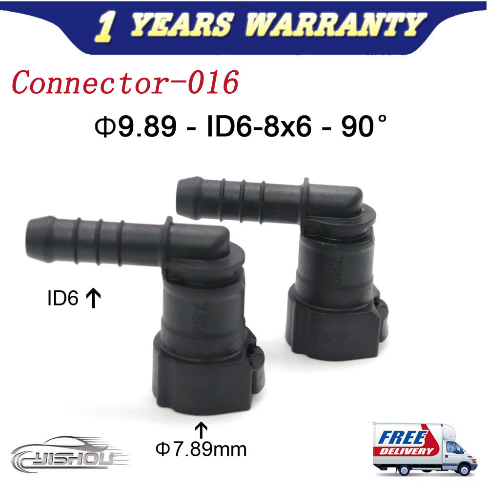 9.89mm 9.89 ID6 8x6 90¡ã 2PCS Fuel Line Hose Pipe Quick Release Female Connector Q