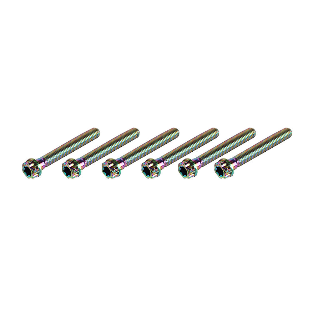 6pcs Bolts Torx Head Flange Screws M10x60mm Rainbow For Motorcycle Bike