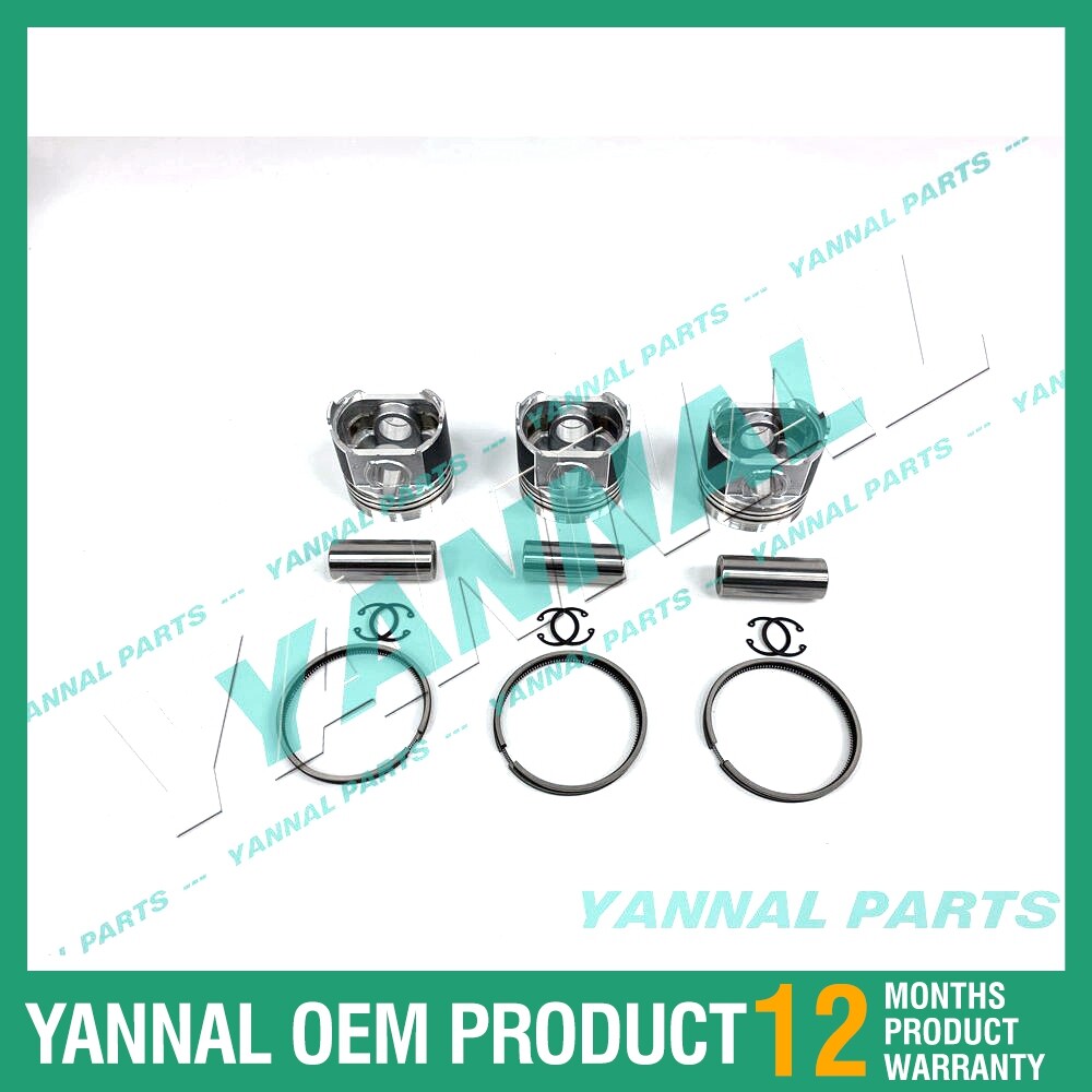 3-piece piston with piston rings + 0.5 mm for Isuzu 3LB1 engine (oversized)