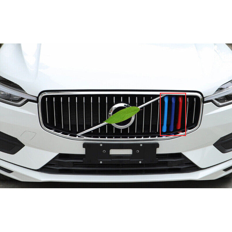 for Volvo S90 2017-2021 Front Center Mesh Grille Grill Cover Trim 3-Color Clips