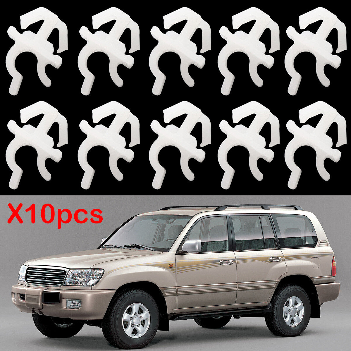 x10PCS for Toyota Landcruiser 80 100 Hilux Bonnet Hood Prod ROD Retaining Clips