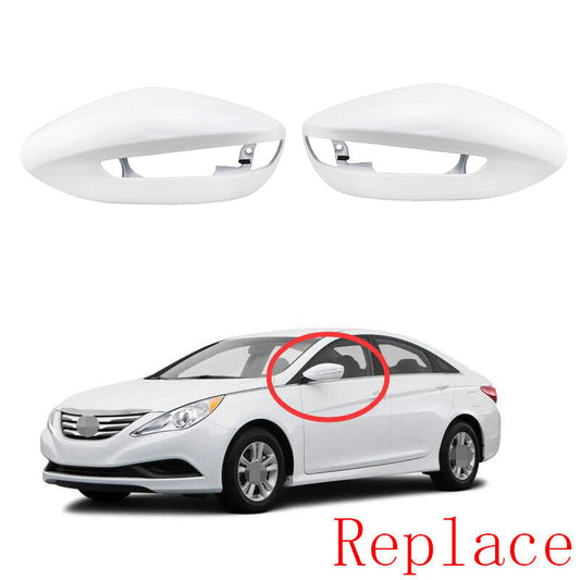 for Hyundai Sonata 2011-2014 Pearl White Door Rearview Mirror Cover cap Replace
