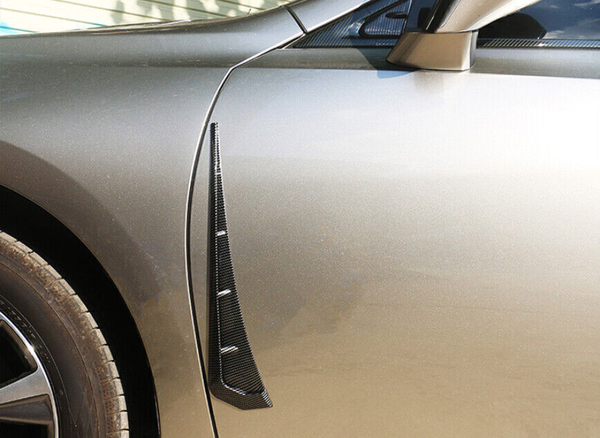 2X Cover Trim Door Fender Front Side Carbon Fiber for Toyota Highlander 14-2019