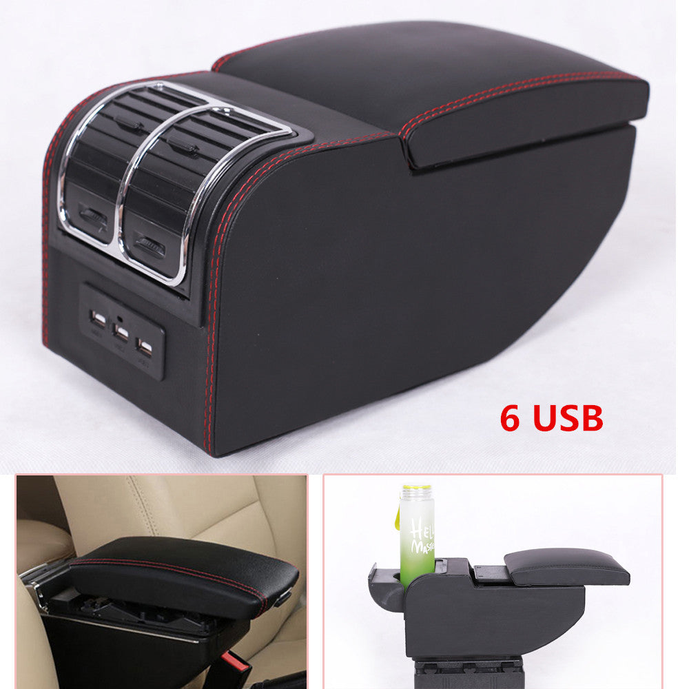 6 USB rechargeable car charger, convenient center console storage box. n