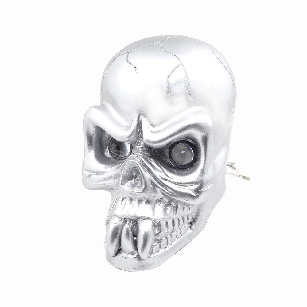 Motorcycle Silver Hi/Lo Beam LED Skull Headlight Head Lamp for Harley for Yamaha Q