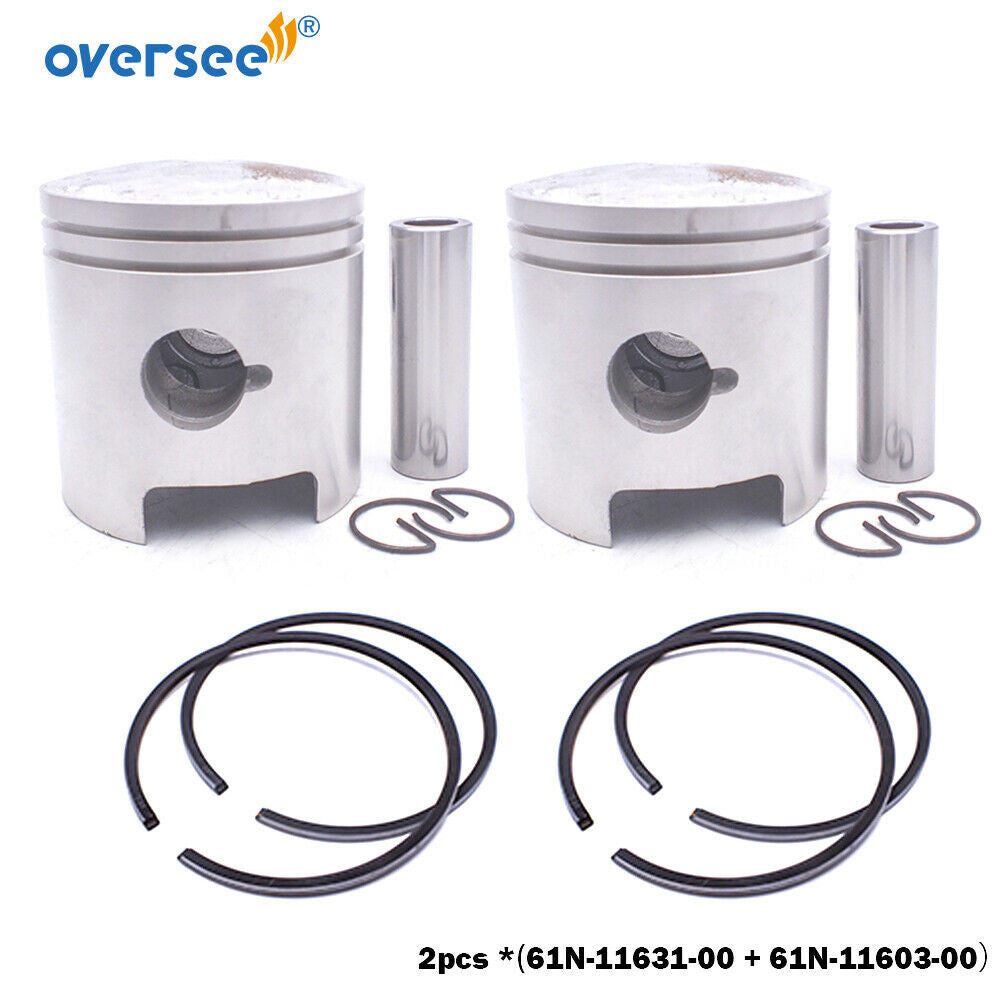 2pcs 61N-11631-00-95 STD Piston Set for Yamaha Parsun 25 30HP Outboard 61N-11631