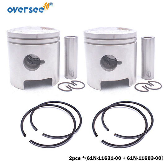 2pcs 61N-11631-00-95 STD Piston Set for Yamaha Parsun 25 30HP Outboard 61N-11631