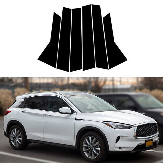 Piano Black Pillar Post Door Window Molding Strip for Infiniti QX55 QX50 2019-23