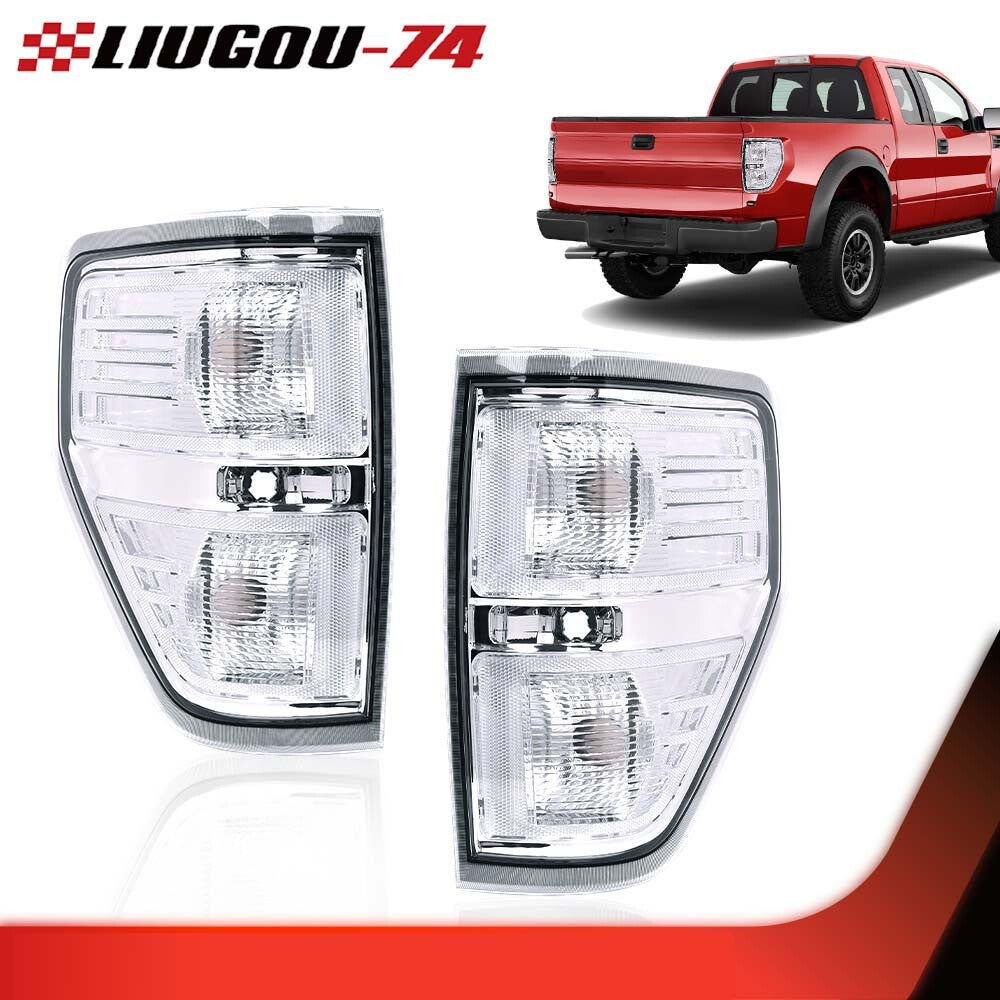 Fits 2009 2010 - 2014 for F150 Pickup for CHRome Trim Halogen Tail Light - v