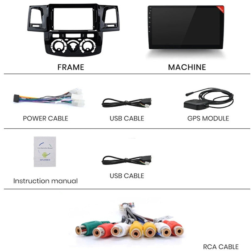 Android Car Radio Player for Toyota Fortuner Hilux MT Multimedia Video GPS Navi