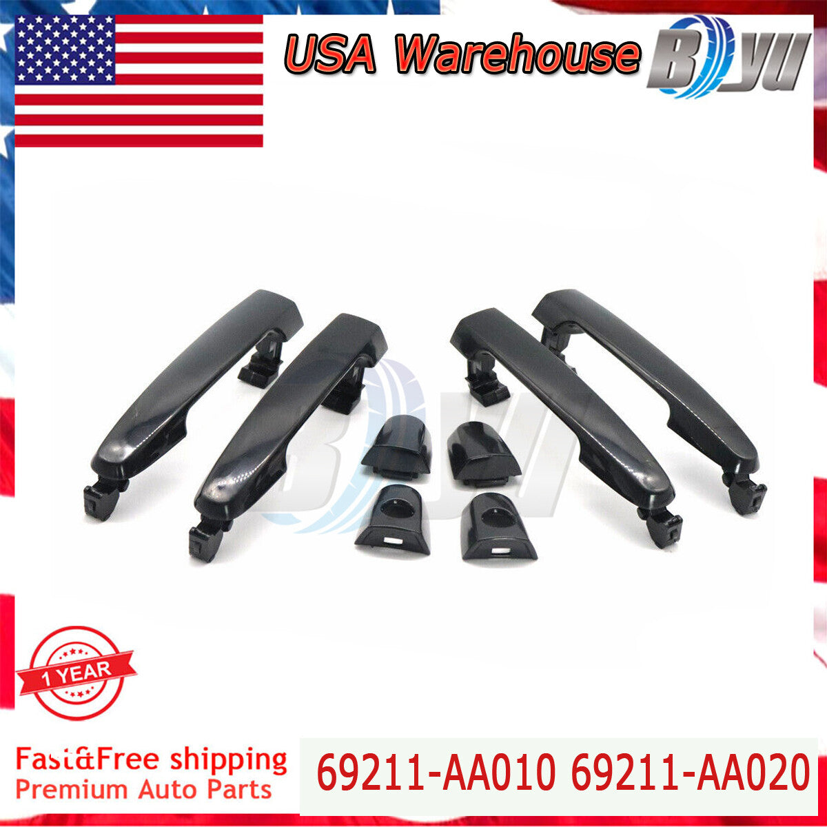 4X New Front Rear Left Right Black Door Handle For 03-08 for Toyota for Corolla Matrix