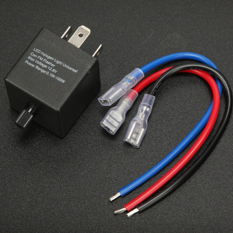 US Adjust Wired Motorcycle Auto Flasher Relay Turn Signals Indicator Flash 12V v