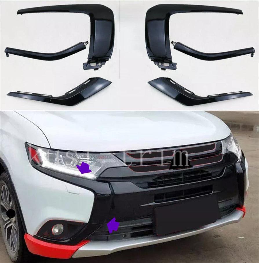 for Mitsubishi Outlander 2016-2020 Replace Black Front Bumper Moulding Side Trim
