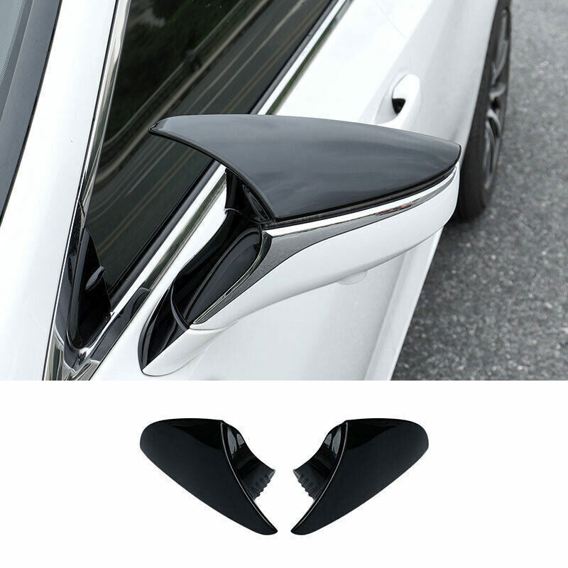 Bright Black OxHorn Side Door Mirror Cover Trim for Lexus RC 19-2021 for ES LS LC UX