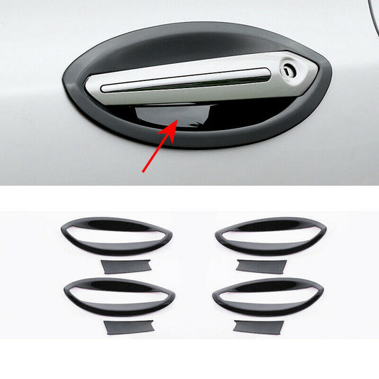 for Lincoln MKZ 2017-2020 Glossy Black Outside Door Handle Bowl Cover Trim 8pcs