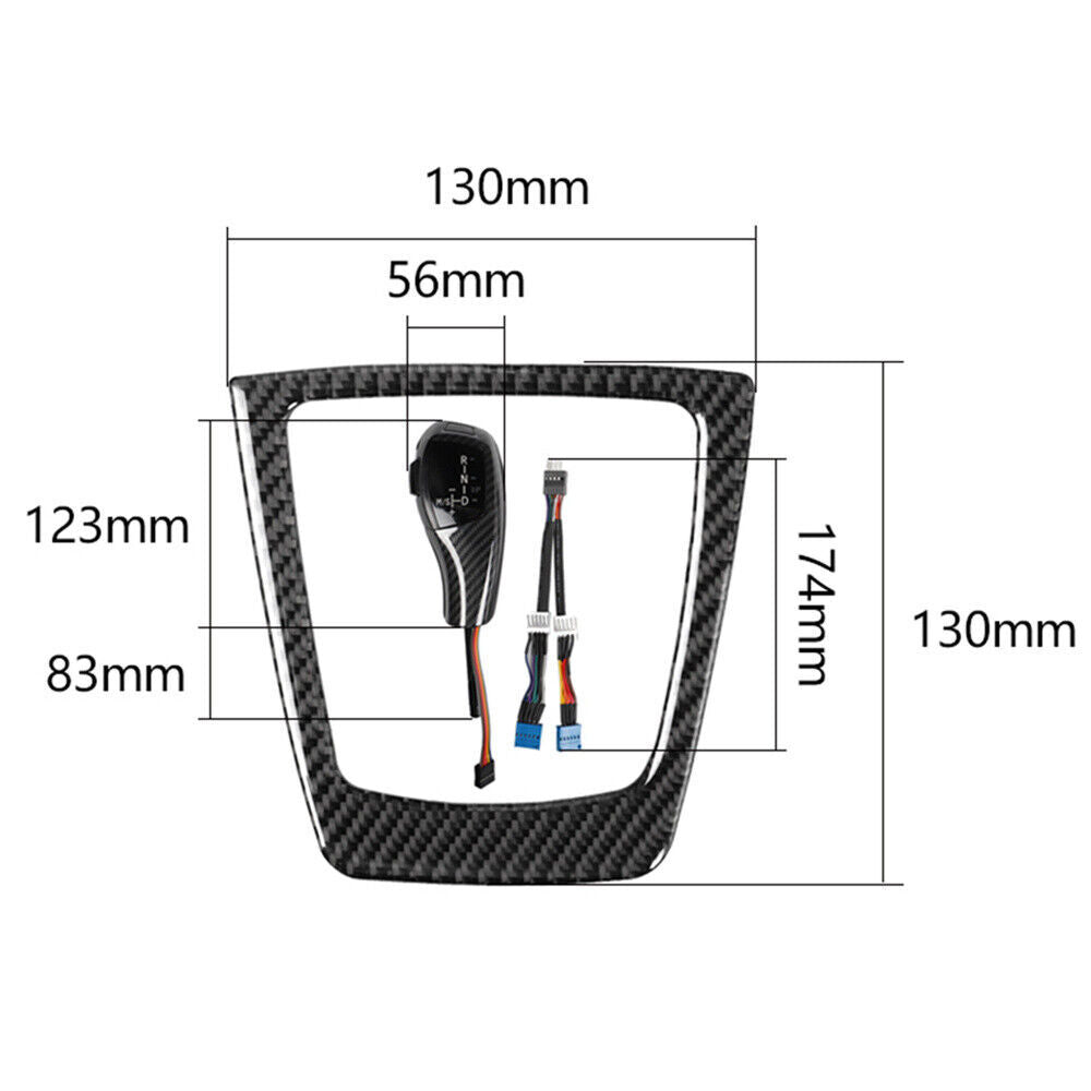 LED Carbon Fiber Gear Shift Knob w/Panel Cover Trim Kit for 2010-2015 for BMW Z4 E89