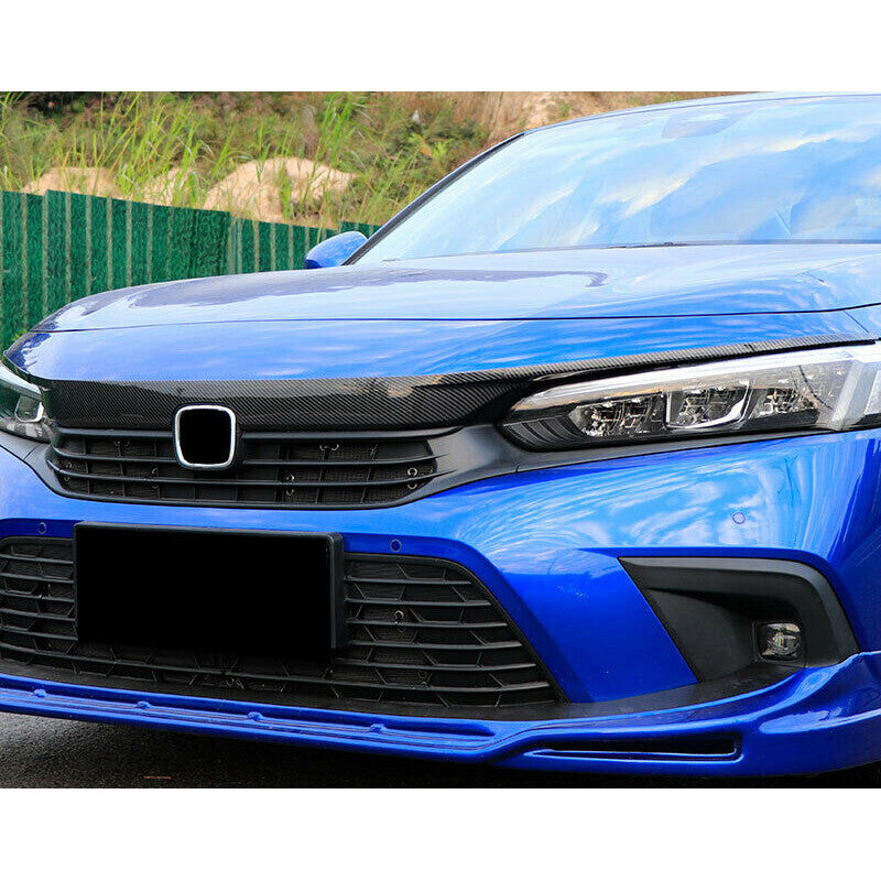 for Honda for Civic 2022-2023 Carbon fiber ABS Front Grille Lip Cover Moulding Trim