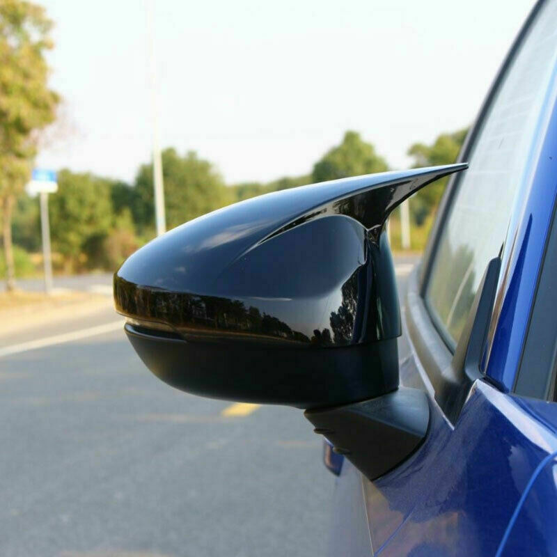 Glossy Black Ox Horn Side Door Mirror Cover Trims for Honda for Civic 11th 2022-2023