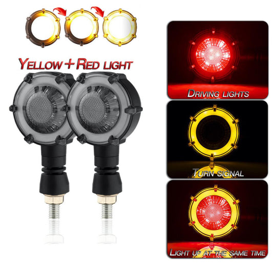 Integrated LED turn signal brake running taillights for Harley-Davidson and for Honda motorcycles.