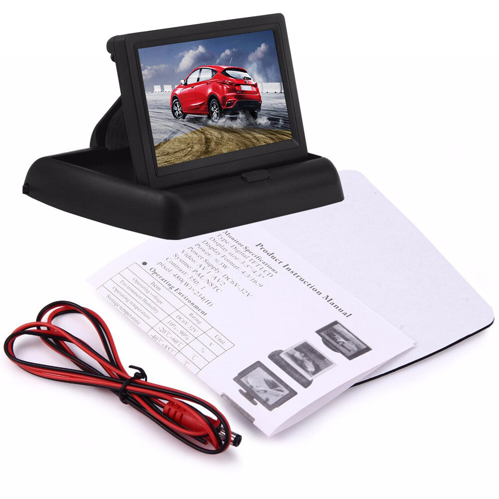 Car Reverse Rearview 4.3 Foldable Digital LCD Color Monitor Video Screen
