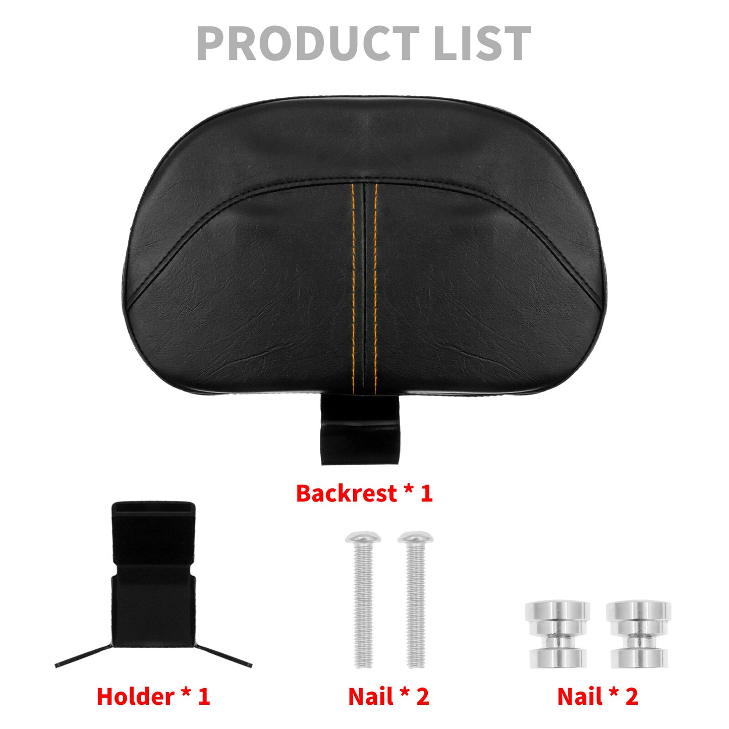 Front Driver Backrest Pad w/ Amber Cut for Harley Touring Road Electra Glide 09+