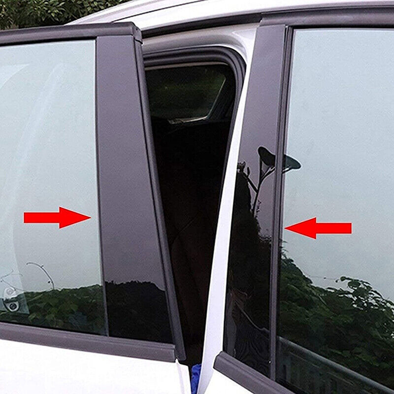 8X Black Window Pillar Posts Set Door Trim Piano Cover for Mazda 3 Axela 19-2023