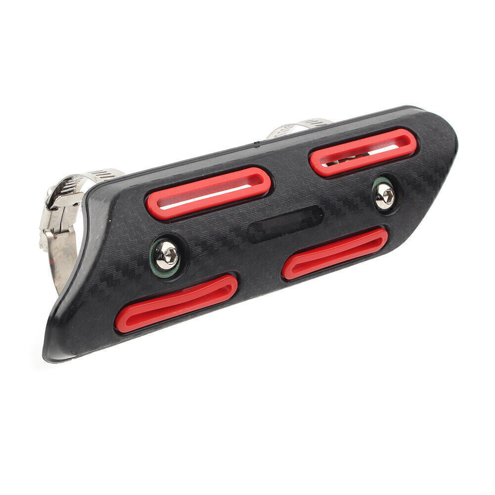 Motorcycle Exhaust Muffler Pipe Heat Shield Cover Heel Guard Red Anti-Scalding Q