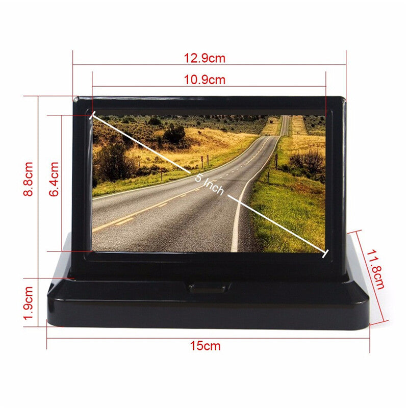 5-inch HD in-vehicle LCD instrument panel monitor, rearview backup display, reverse parking camera in good condition. n